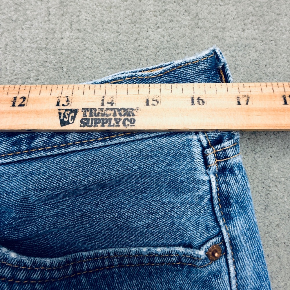 Levis 505 Regular Fit Straight Leg Jeans Mens 34x30 Medium Wash Blue Denim - Picture 5 of 14